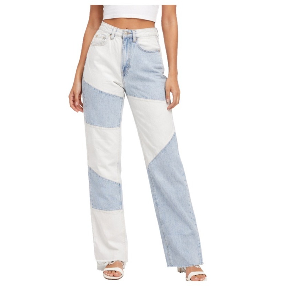 PACSUN Size 23 90s Boyfriend Jeans Womens Denim Patchwork High Waisted Casual